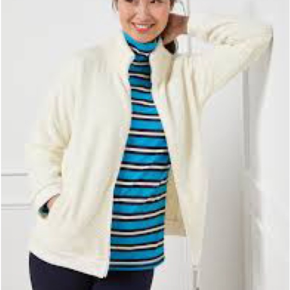 Talbots Plush Sherpa Jacket Medium Relaxed Cozy